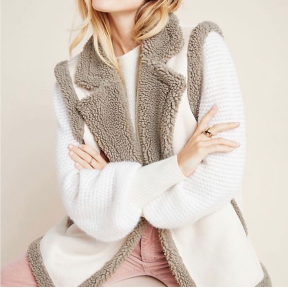 Anthropologie Jackets & Blazers - AKEMI + KIN ANTHROPOLOGIE Phoebe Faux Suede & Sherpa Trim Vest
